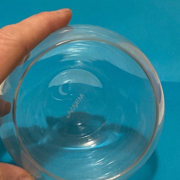 Miska Clear Glass, with Frosted Lines, Global Vase. Minimalist - Picture 2 of 4